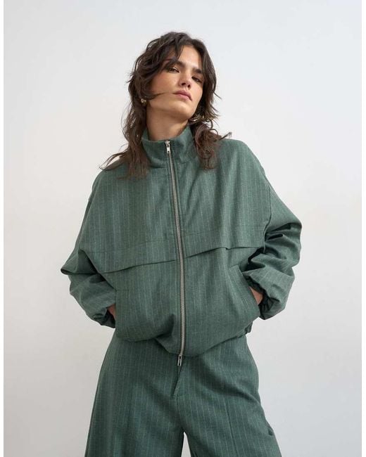 TOPSHOP Green Co Ord Funnel Neck Jacket