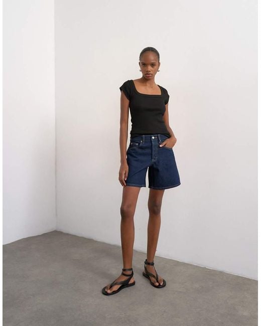 TOPSHOP Blue Denim Editor Short