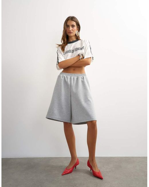 TOPSHOP Gray Longline Jersey Short