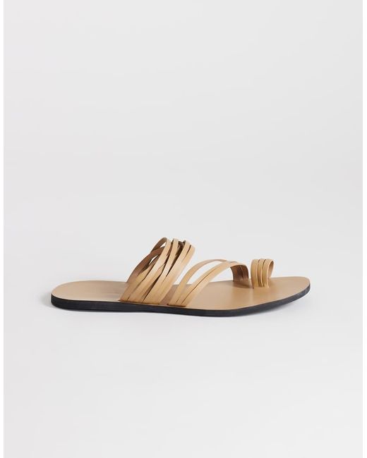 TOPSHOP Natural Maeve Strappy Toe Loop Sandals