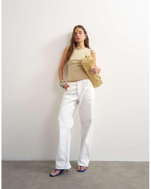 TOPSHOP Green Asymmetric Racer Back Vest