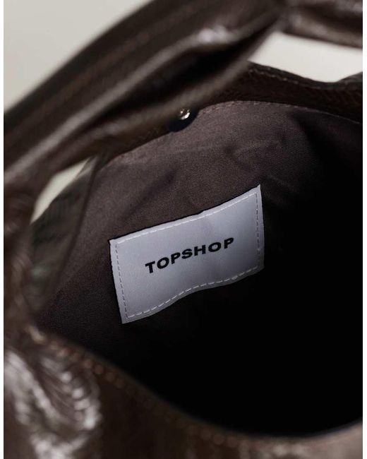 TOPSHOP Black Savan Woven Small Shoulder Bag