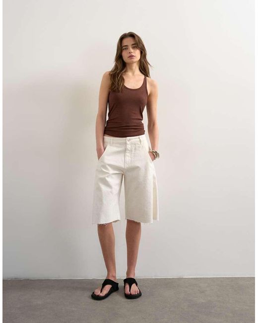 TOPSHOP Brown Premium Spaghetti Strap Scoop Racer Vest