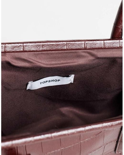 TOPSHOP Brown Sophie Medium Angular Shoulder Bag