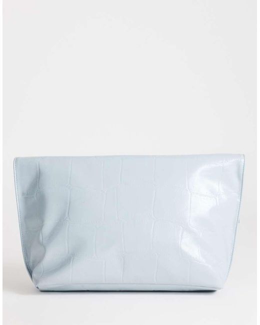 TOPSHOP White Gregry Folded Oversized Clutch Bag