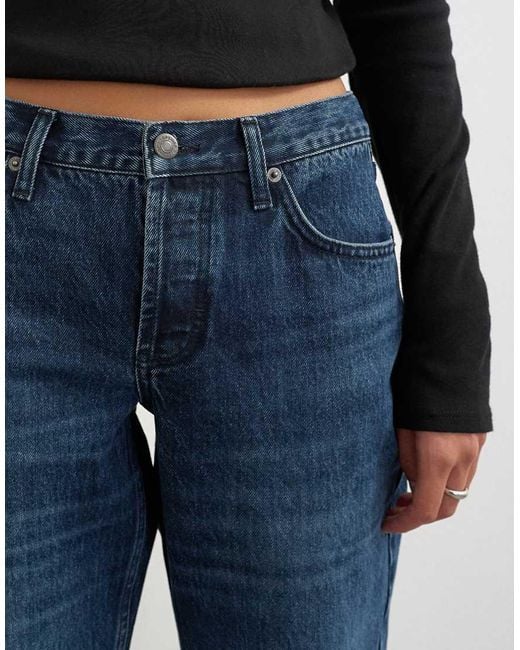 TOPSHOP Blue Ember Low Rise Relaxed Straight Leg Jeans
