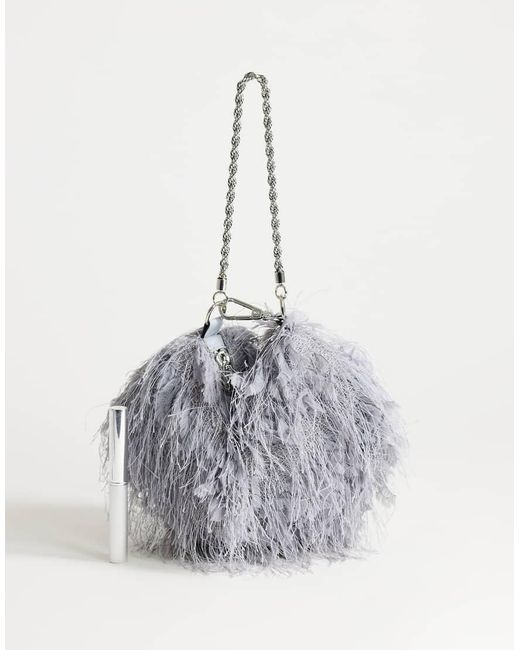 TOPSHOP White Juliet Small Fringe Grab Bag