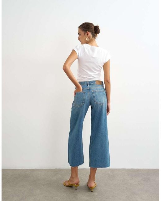 TOPSHOP Blue Awkward Crop Jeans