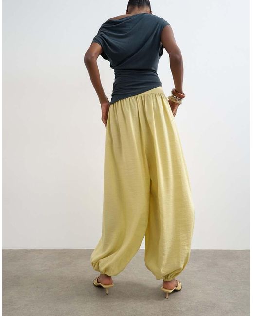 TOPSHOP White Wide Waistband Balloon Trouser