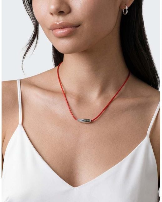 TOPSHOP White Octavia Collar Length Necklace