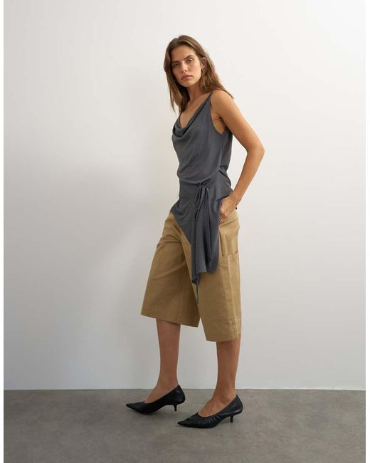 TOPSHOP Blue Cami Asymmetric Top