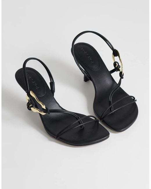 TOPSHOP Metallic Nova Strappy Mid Heeled Sandal With Hardware