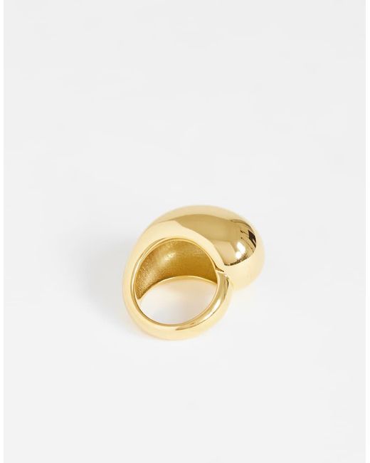 TOPSHOP Metallic Roy Waterproof Stainless Steel Asymmetric Ring