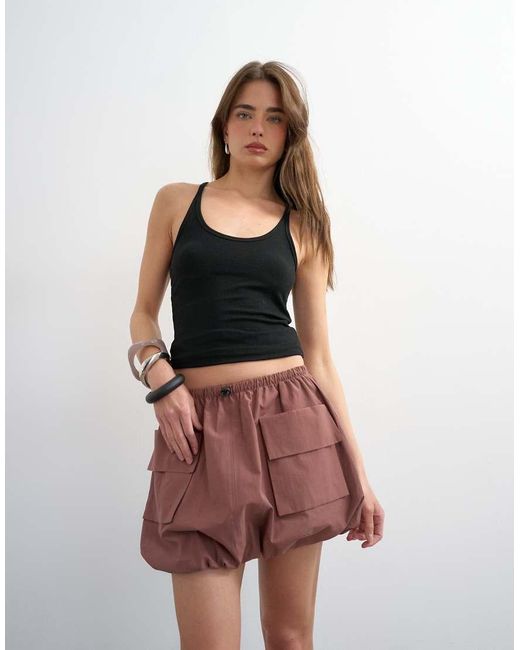 TOPSHOP Multicolor Toggle Waist Bubble Utility Skort