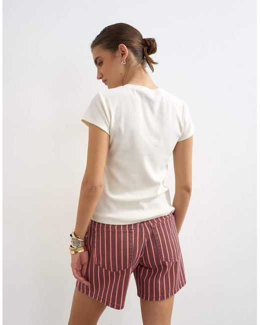 TOPSHOP White Denim Editor Shorts