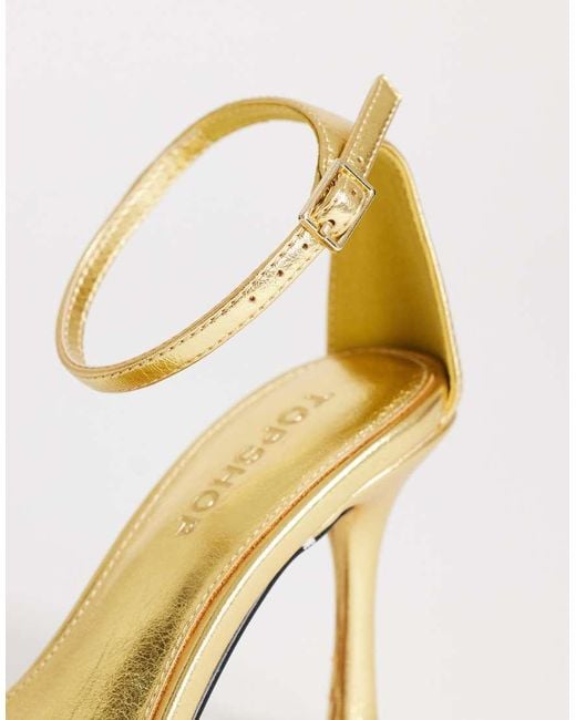 TOPSHOP Metallic Alexi 2 Part High Heeled Sandal