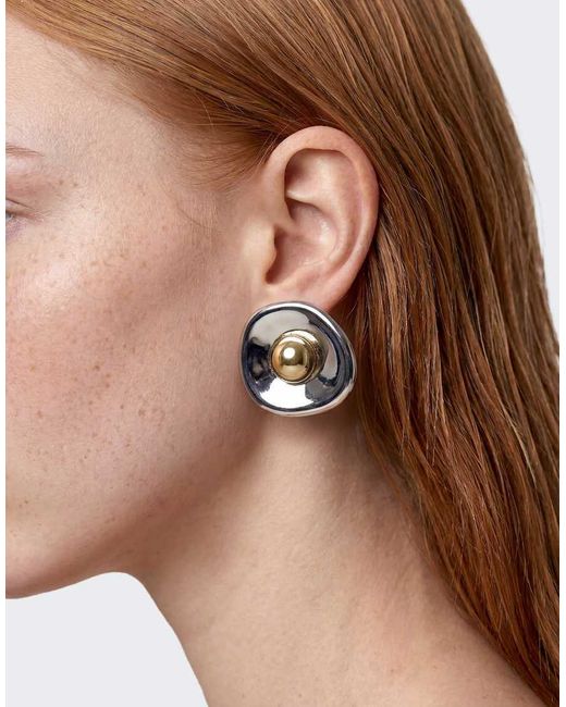 TOPSHOP Metallic Cece Statement Round Stud Earrings