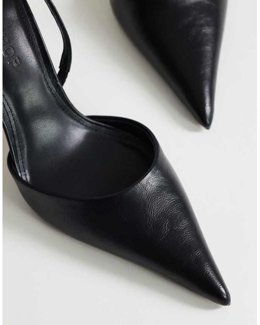 TOPSHOP Black Angel High Heeled Court Shoe