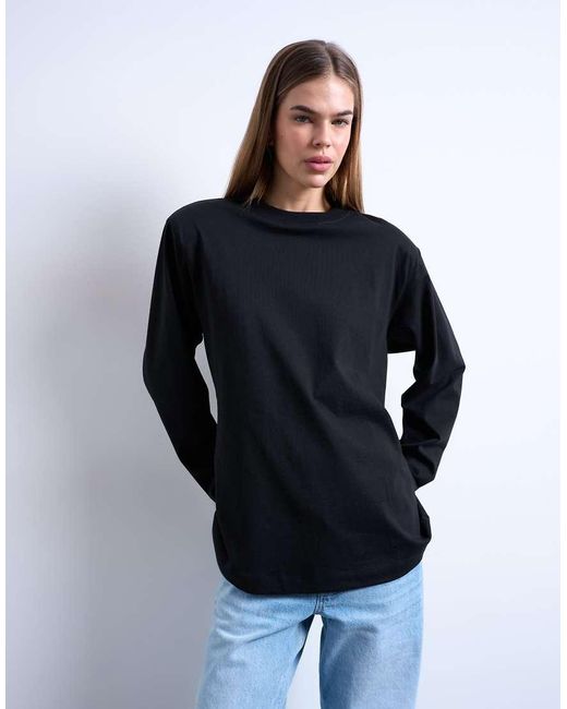 TOPSHOP Blue Cinch Waist Skater Tee