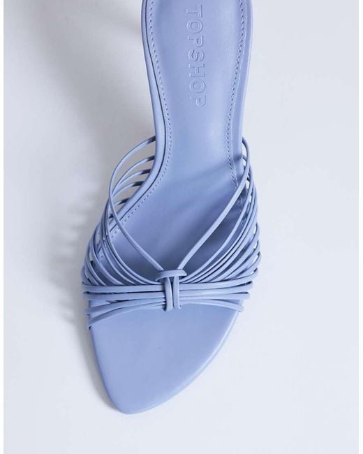 TOPSHOP Blue Simba Strappy Mule High Sandals