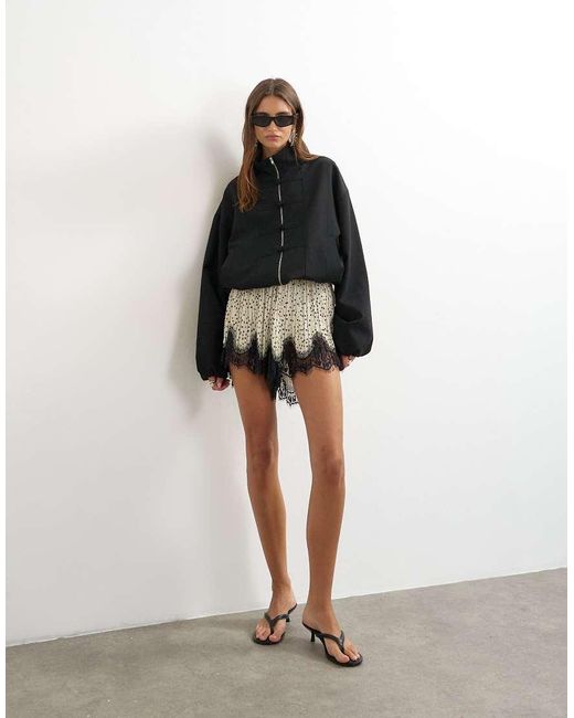 TOPSHOP Black Bomber Mandarin Collar Jacket