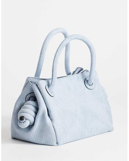 TOPSHOP Blue Jenny Grab Weave Bag