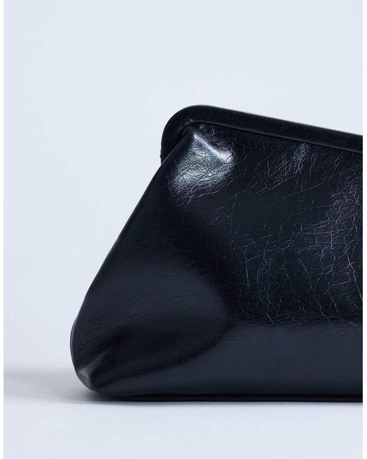 TOPSHOP Blue Anna Medium Angular Clutch Bag