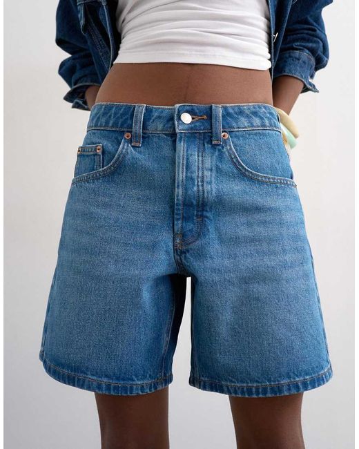TOPSHOP Blue Denim Editor Short