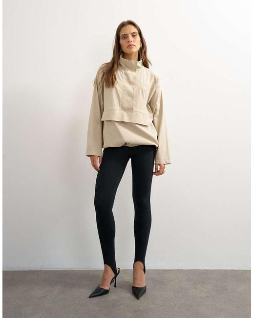 TOPSHOP White Techy Funnel Neck Jersey Track Top