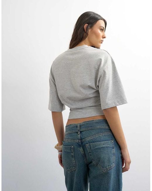 TOPSHOP Gray Structured Waist Tee