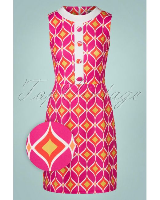cafe Bedrijfsomschrijving Verward vintage chic for topvintage 60s Dixie Retro Dress in het Roze | Lyst NL