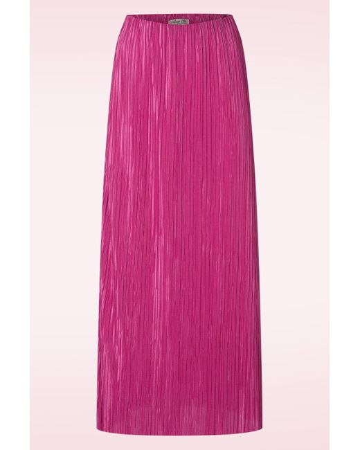 vintage chic for topvintage Lilly Pleated Maxi Rok in het Pink