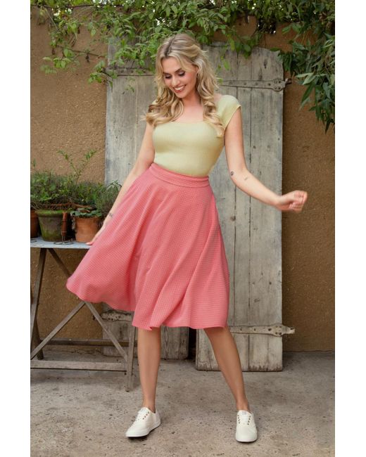 Banned Retro Love Swing Skirt in het Pink