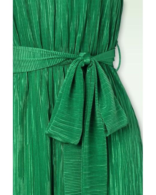 vintage chic for topvintage Casey One Shoulder Pleated Jumpsuit in het Green