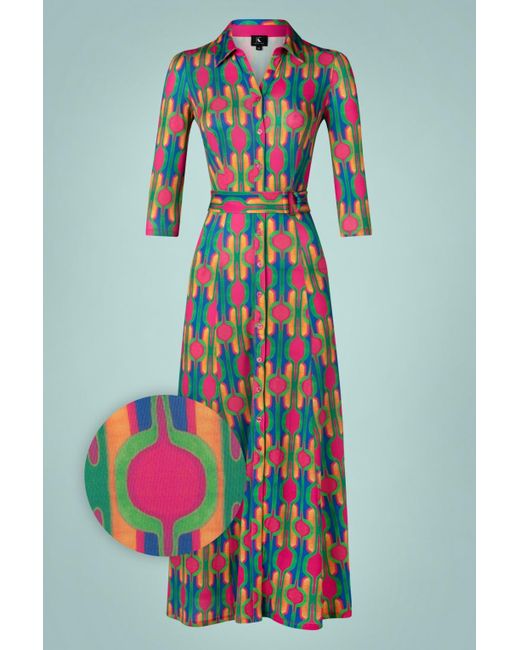 K-design Dana Maxi Shirt Dress in het Multicolor