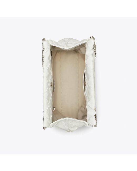 Tory Burch White Fleming Soft Distressed Hobo Bag, One Size