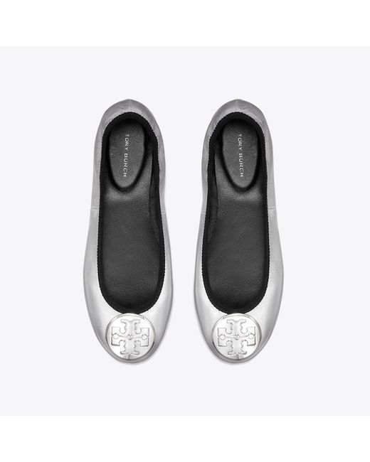Tory Burch White Reva Travel Ballet