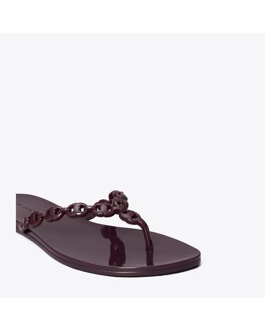 Tory Burch Brown Gemini Link Jelly Flip-Flop