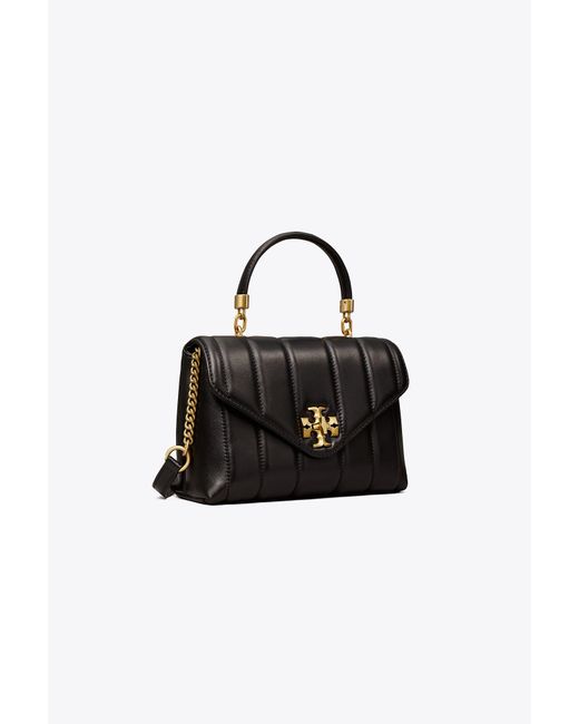 Tory Burch Leather Small Kira Quilted Satchel in Black | Lyst UK