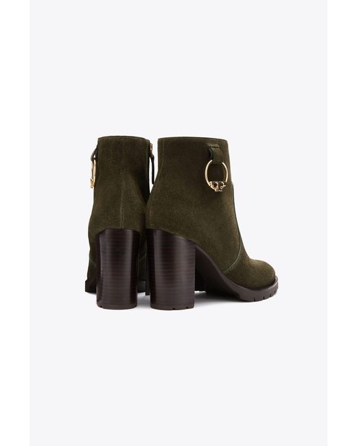 Tory Burch Sofia Lug Sole Bootie in Green | Lyst