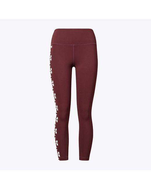 Tory Burch Purple Compression Logo 7/8 Legging