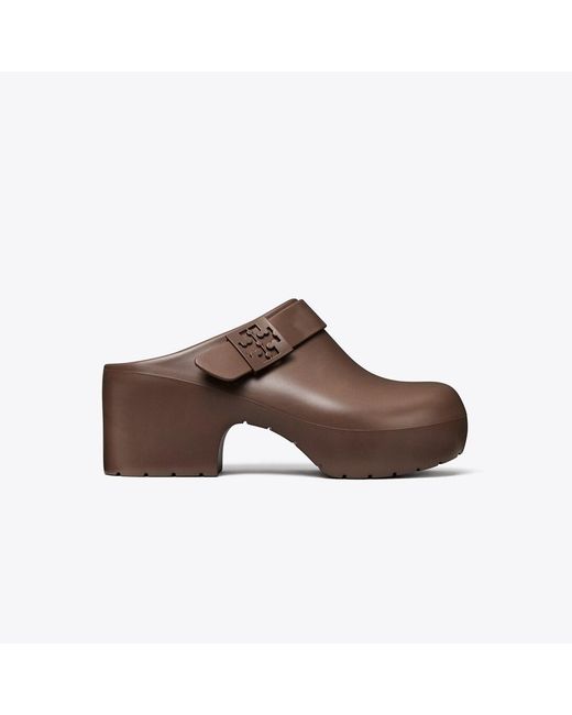 Tory Burch Brown Mellow Platform Heeled Clog