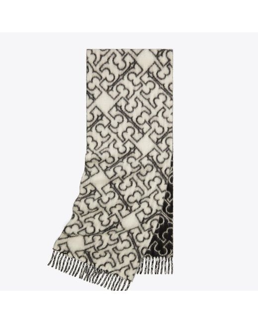 Tory Burch Metallic Puzzle Logo Scarf, One Size
