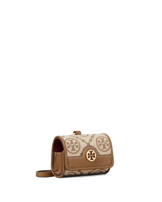 Tory Burch Leather T Monogram Jacquard Case For Airpods | Lyst Canada
