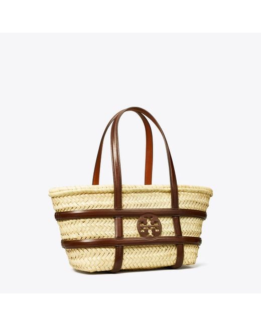 Tory Burch Metallic Small Ella Straw Basket