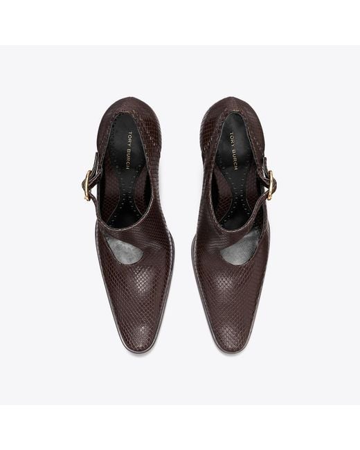 Tory Burch Black Twisted Heel Monk Strap