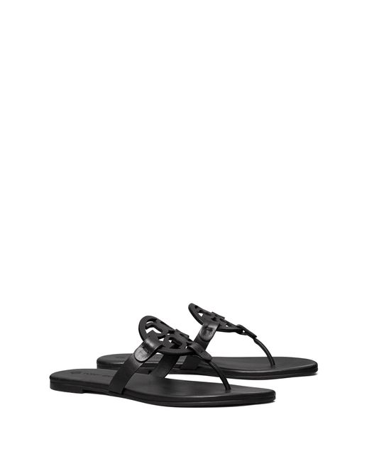 Tory Burch Miller Soft Sandals, Leather in Black | Lyst