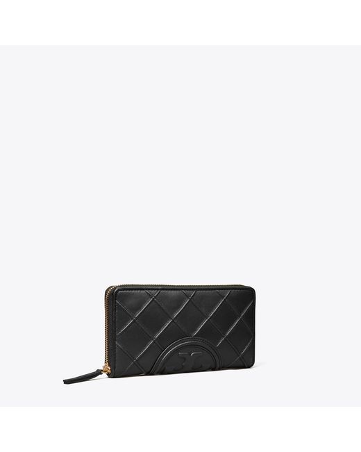 Tory Burch White Fleming Soft Zip Continental Wallet