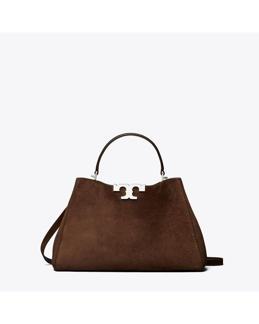 Tory Burch Brown Eleanor Suede Satchel, One Size