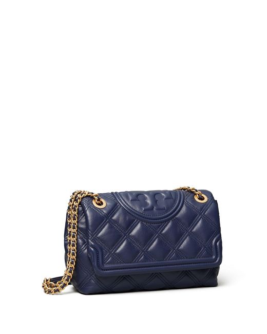 Tory Burch Blue Fleming Soft Convertible Leather Shoulder Bag